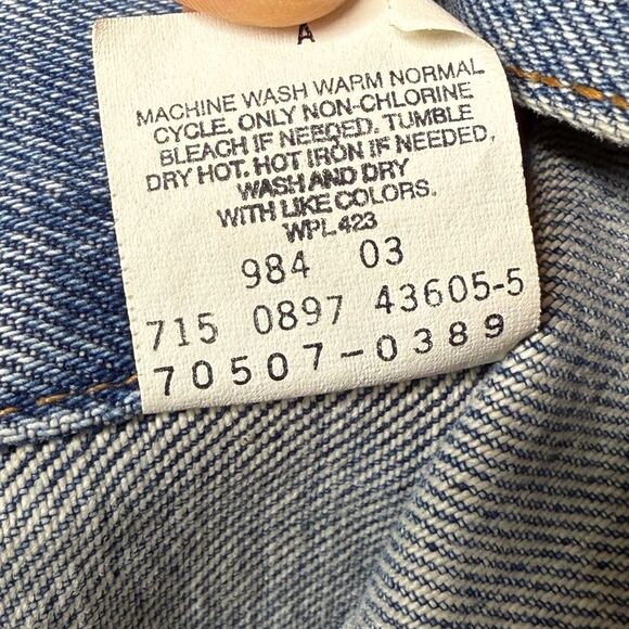 Levis Vintage Denim Trucker Jacket 70507-0389 Made In USA Men’s Sz L - Picture 6 of 6